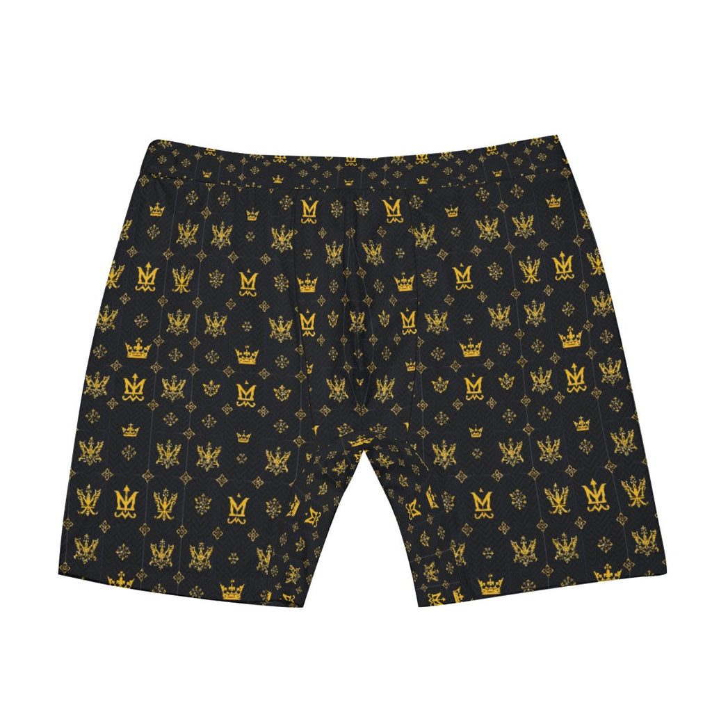 Munsieur Luxury Men's Boxer Briefs with Gold Pattern