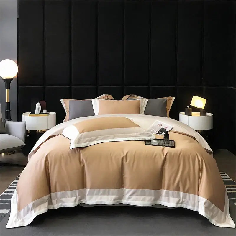 Luxury sage green & cream 1000tc egyptian cotton bedding set bedroom