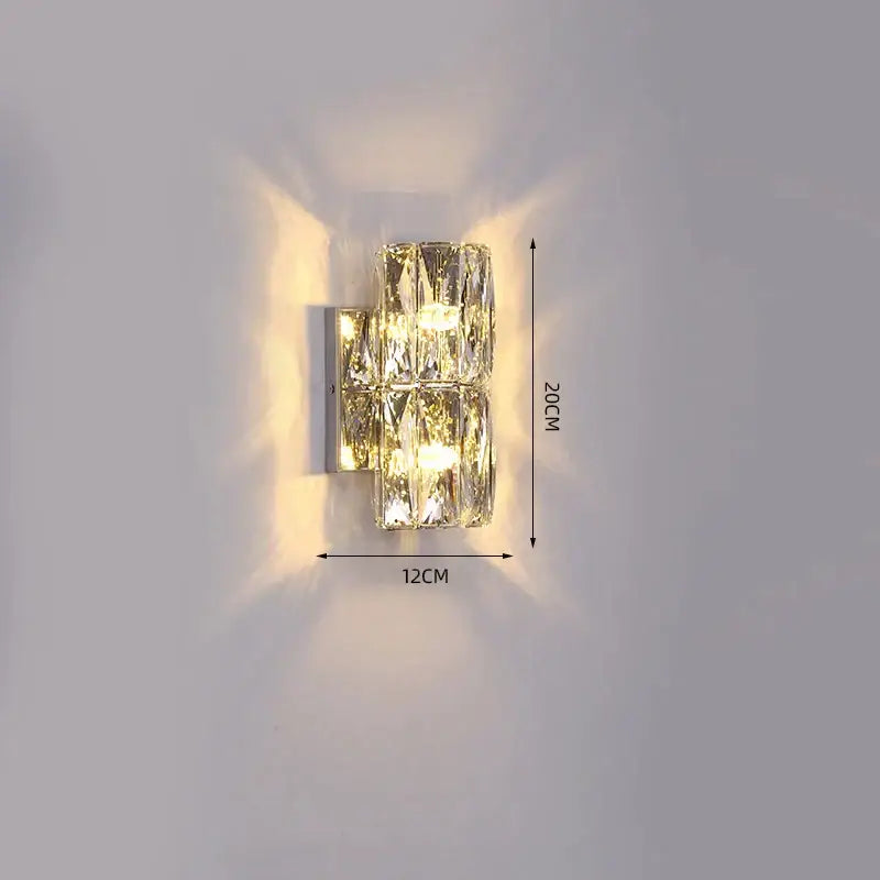 Luxury silver crystal wall sconce – living room deluxe light