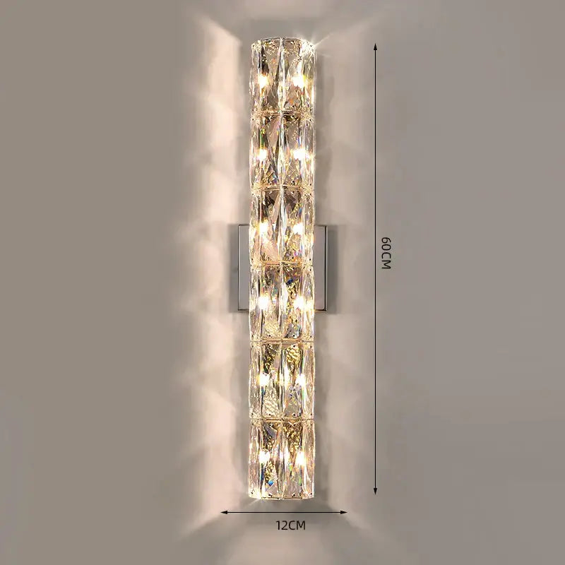 Luxury silver crystal wall sconce – living room deluxe light