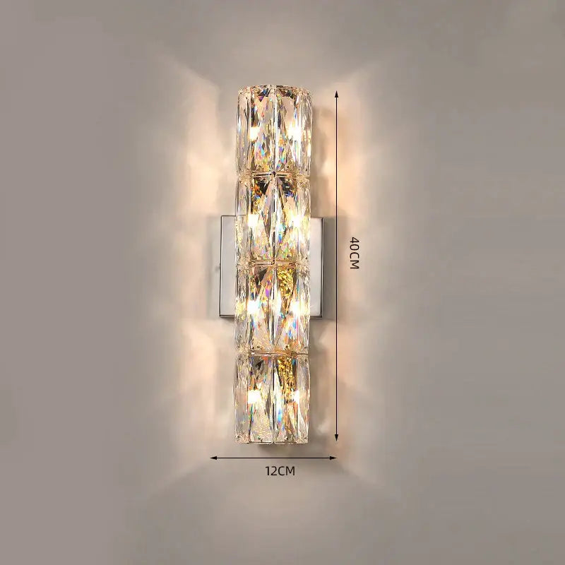 Luxury silver crystal wall sconce – living room deluxe light