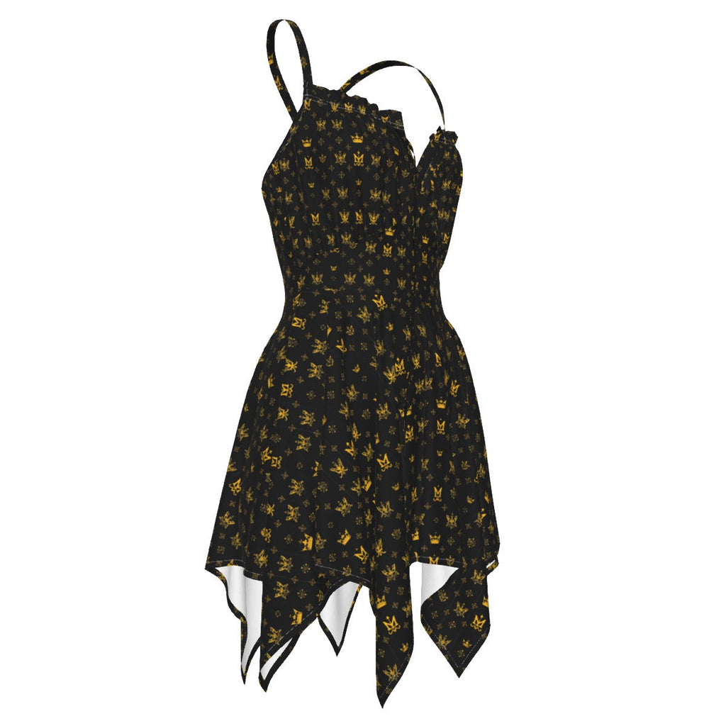 Munsieur Luxury Streetwear Dress with Gold Crown Print