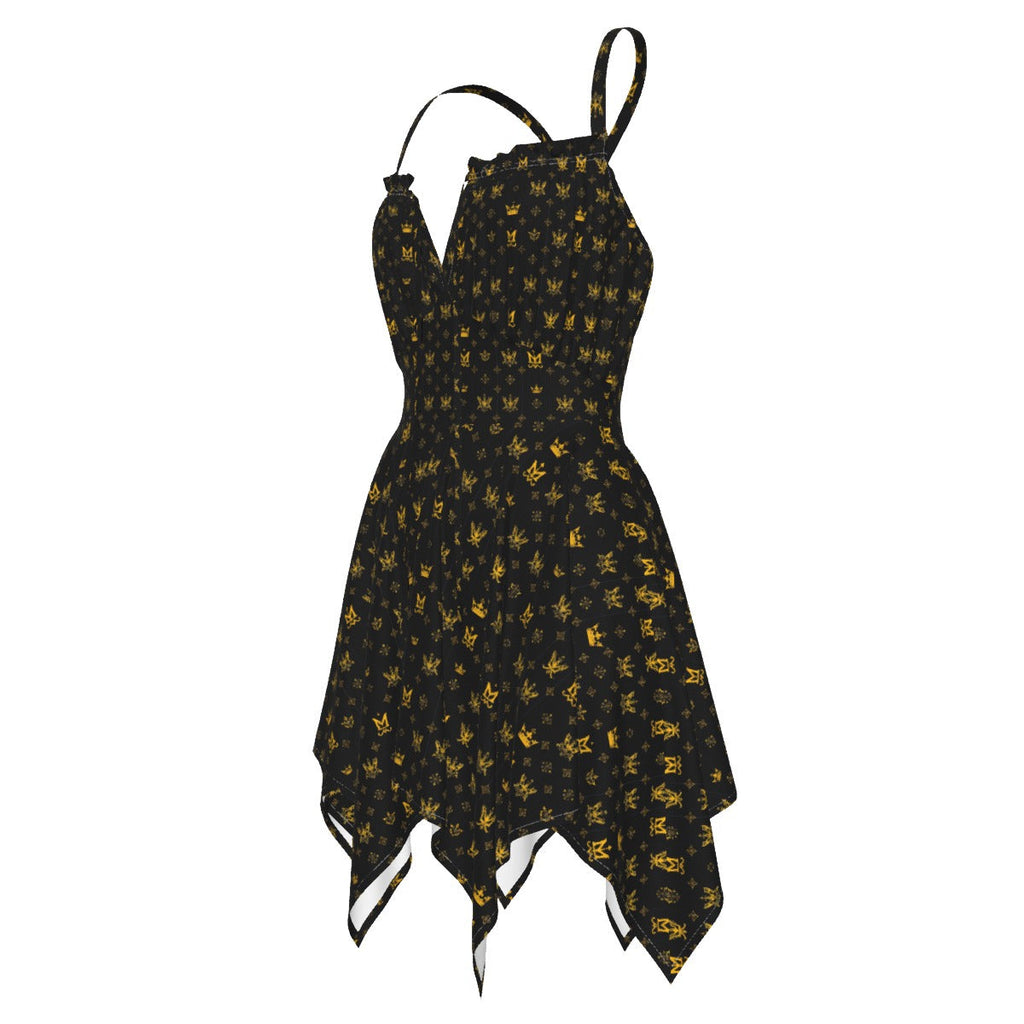 Munsieur Luxury Streetwear Dress with Gold Crown Print