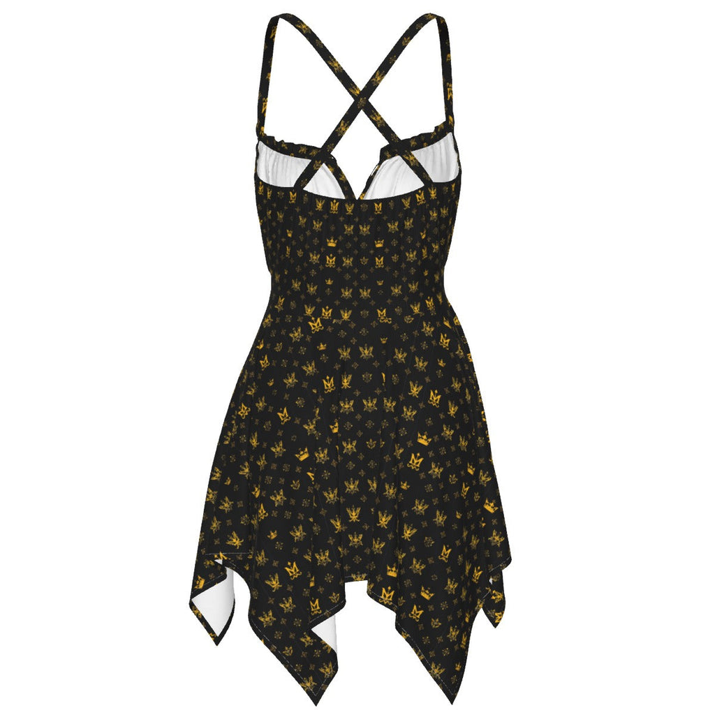 Munsieur Luxury Streetwear Dress with Gold Crown Print