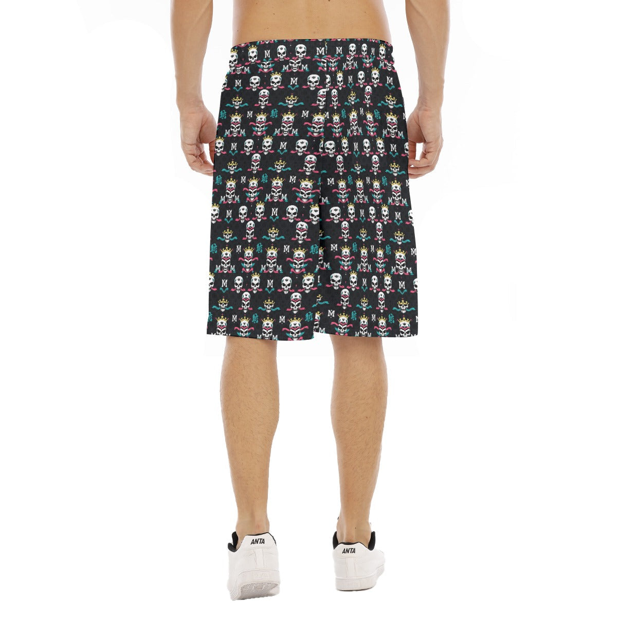 Munsieur Luxury Streetwear Graphic Shorts with Skull Design