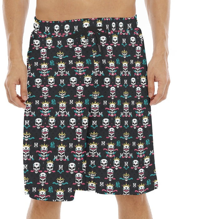 Munsieur Luxury Streetwear Graphic Shorts with Skull Design