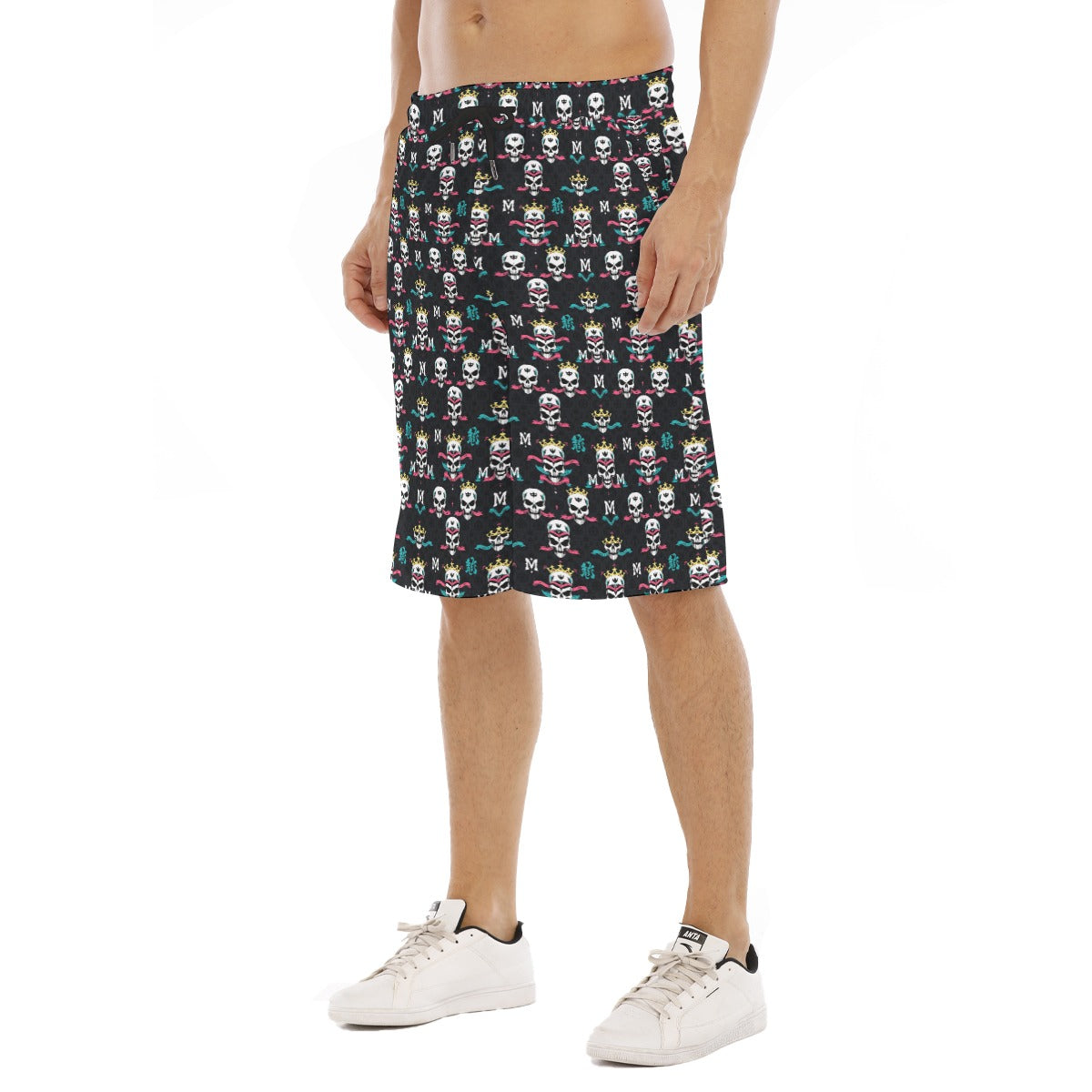 Munsieur Luxury Streetwear Graphic Shorts with Skull Design