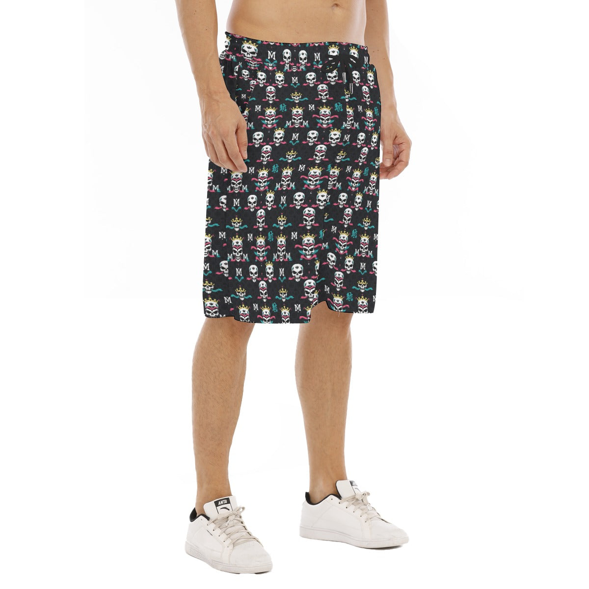 Munsieur Luxury Streetwear Graphic Shorts with Skull Design