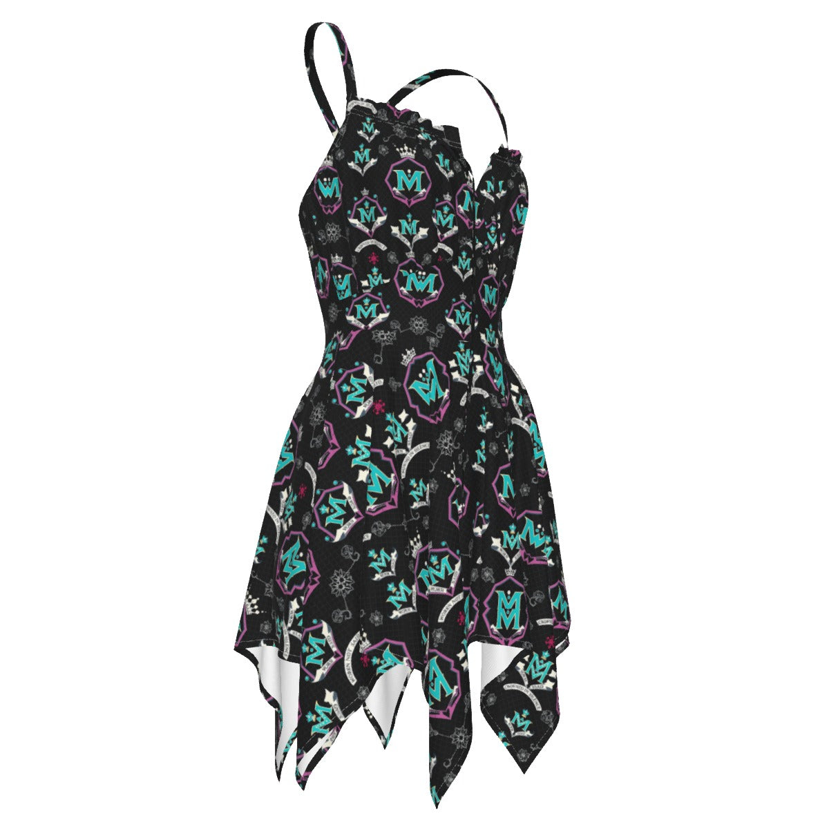 Munsieur Luxury Streetwear Slip Dress with Graphic Print