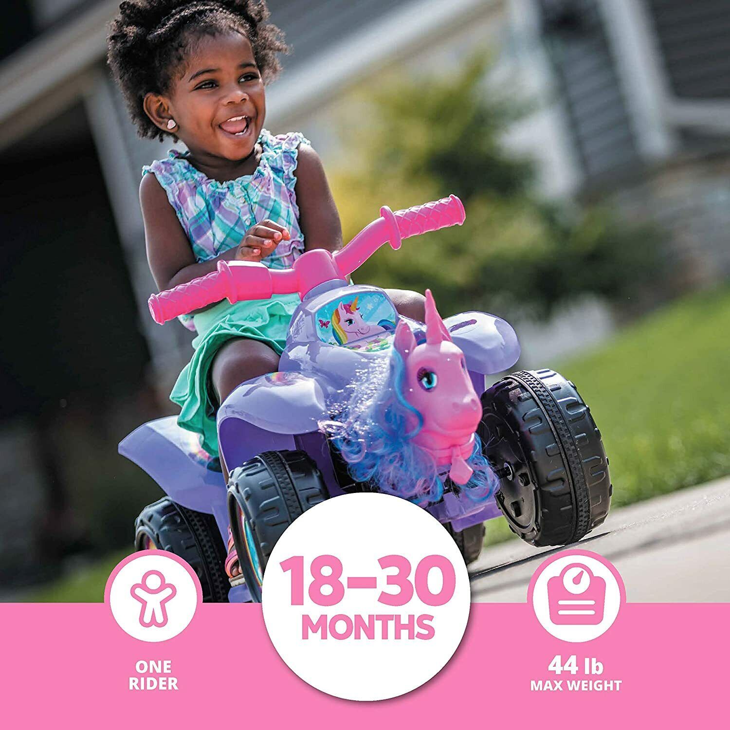 Magical Unicorn Quad for Toddlers, 6V Battery Powered, Ideal for Ages 1.5-3, Purple