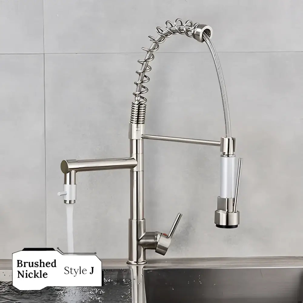 Matte black decorbites brass kitchen faucet with swivel spout
