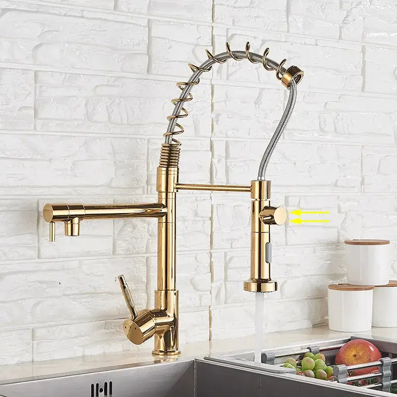 Matte black decorbites brass kitchen faucet with swivel spout