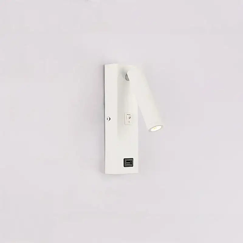 Matte black led wall light switch with usb port – bedroom sconce