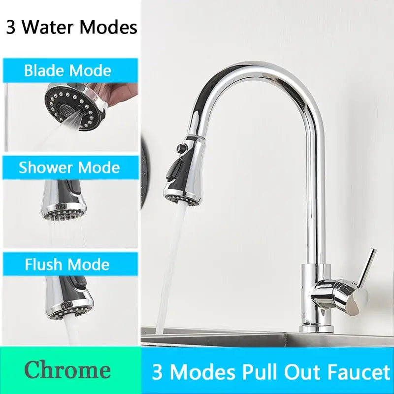 Matte black pull out kitchen faucet with high arc spout