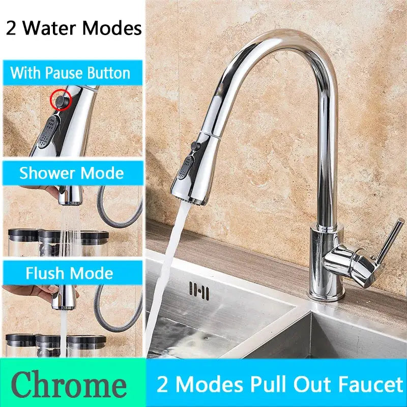 Matte black pull out kitchen faucet with high arc spout