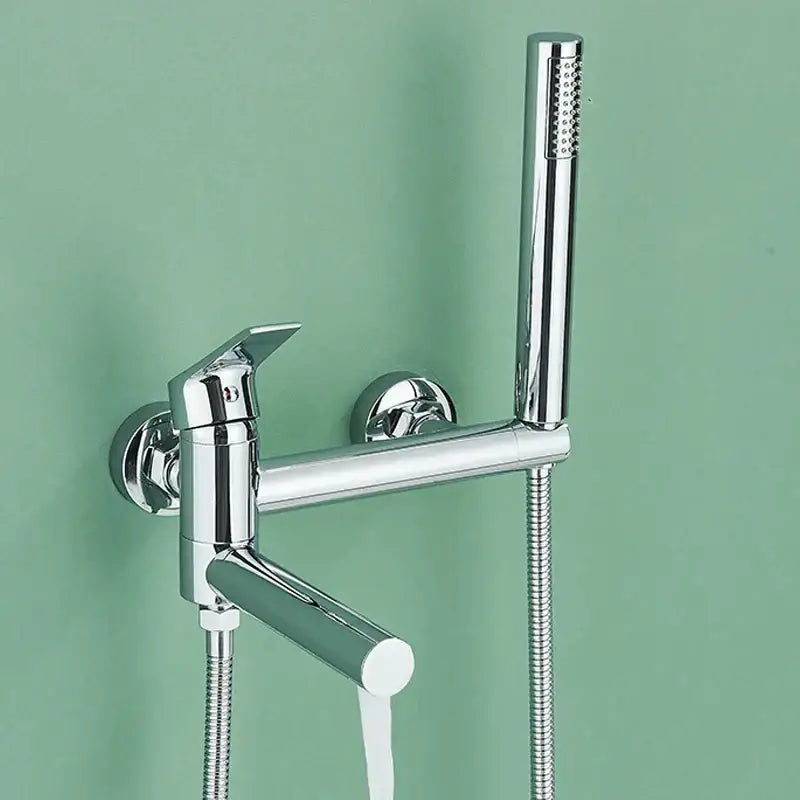 Matte black wall mount tub shower system with handheld spray bathroom
