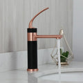Matte black & white led waterfall basin faucet bathroom mixer tap