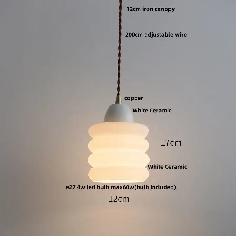 Matte brown and copper ceramic walnut pendant light kitchen lamp