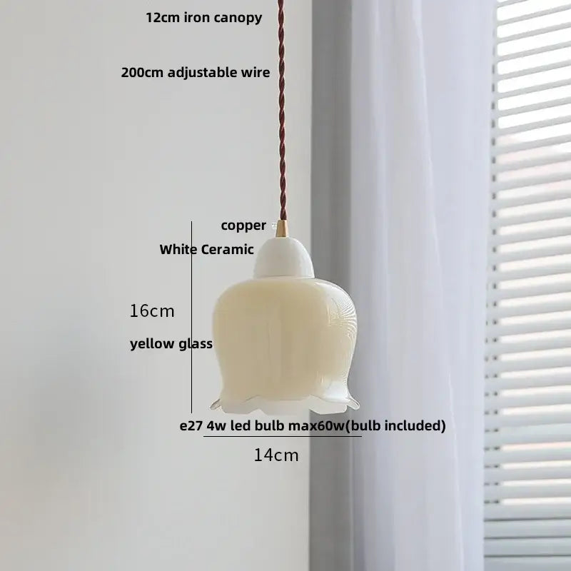 Matte brown and copper ceramic walnut pendant light kitchen lamp