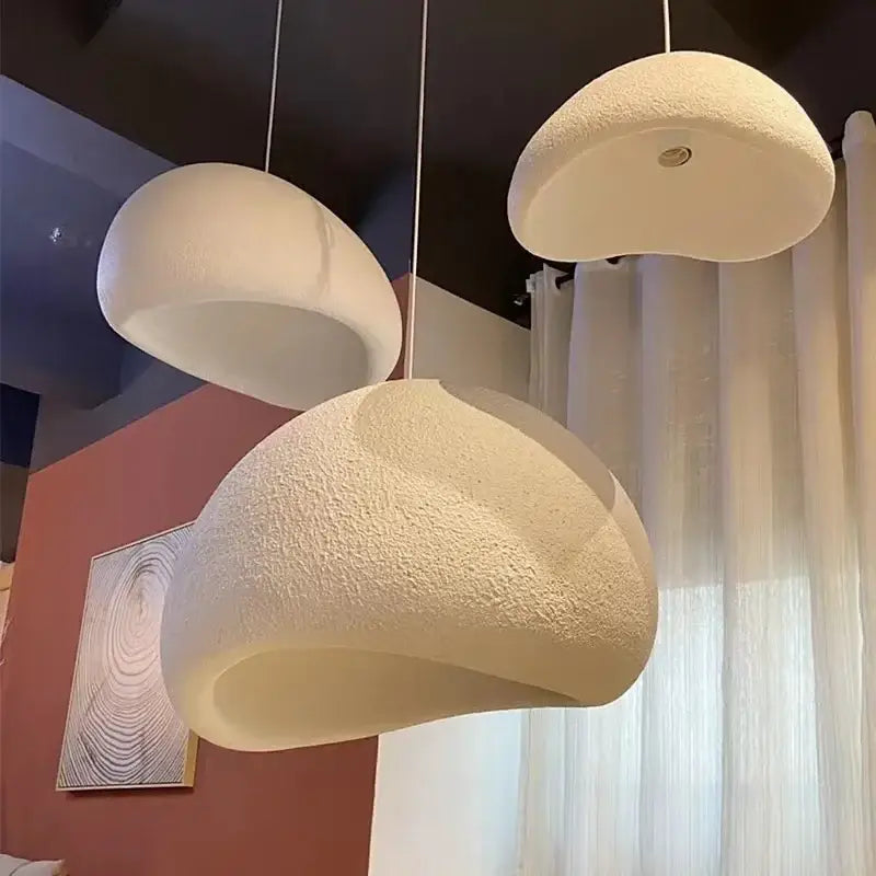 Matte gray led wabi sabi chandelier dining room pendant light