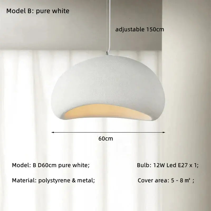 Matte gray led wabi sabi chandelier dining room pendant light
