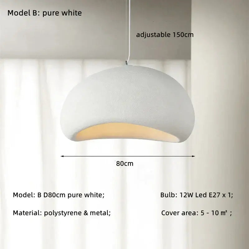 Matte gray led wabi sabi chandelier dining room pendant light