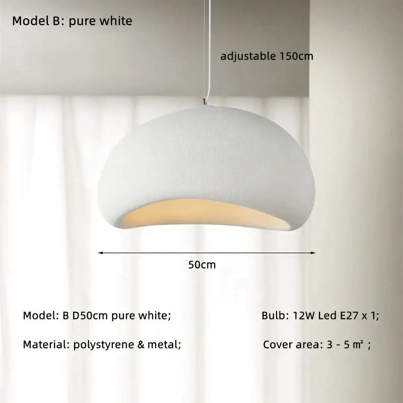Matte gray led wabi sabi chandelier dining room pendant light