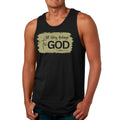 Mens Fitness Tank Top Graphic T-shirt All Glory Belongs to God - Olive