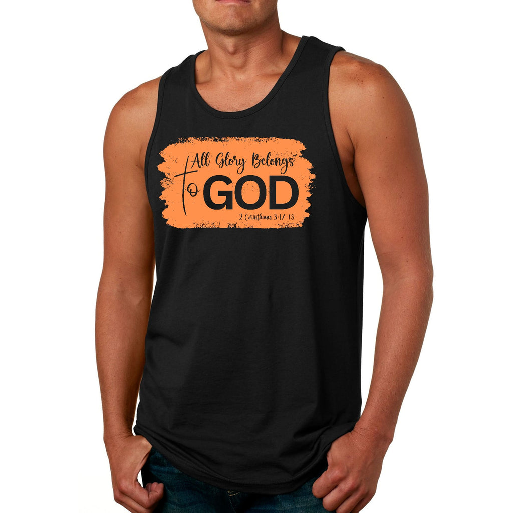 Mens Fitness Tank Top Graphic T-shirt All Glory Belongs to God