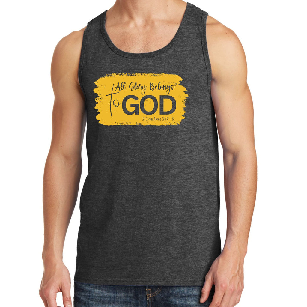 Mens Fitness Tank Top Graphic T-shirt All Glory Belongs to God