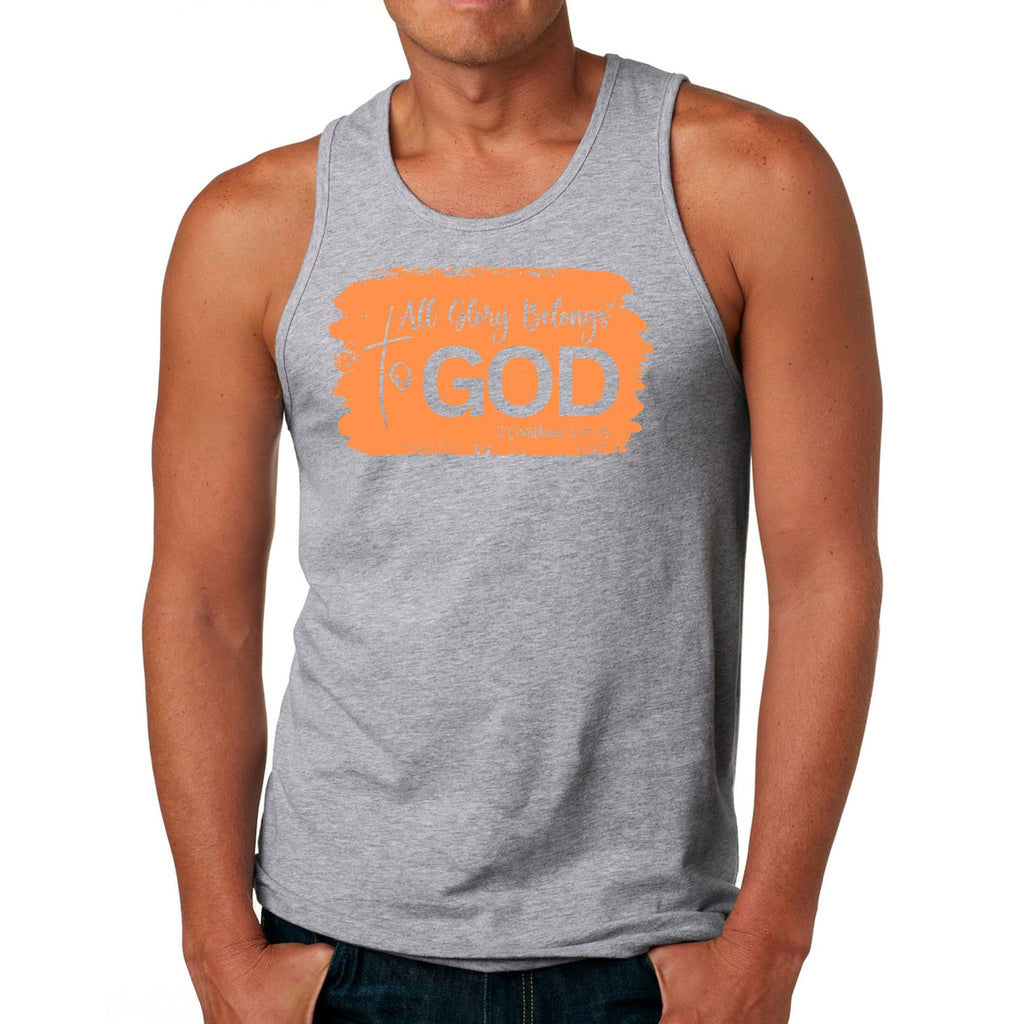Mens Fitness Tank Top Graphic T-shirt All Glory Belongs to God
