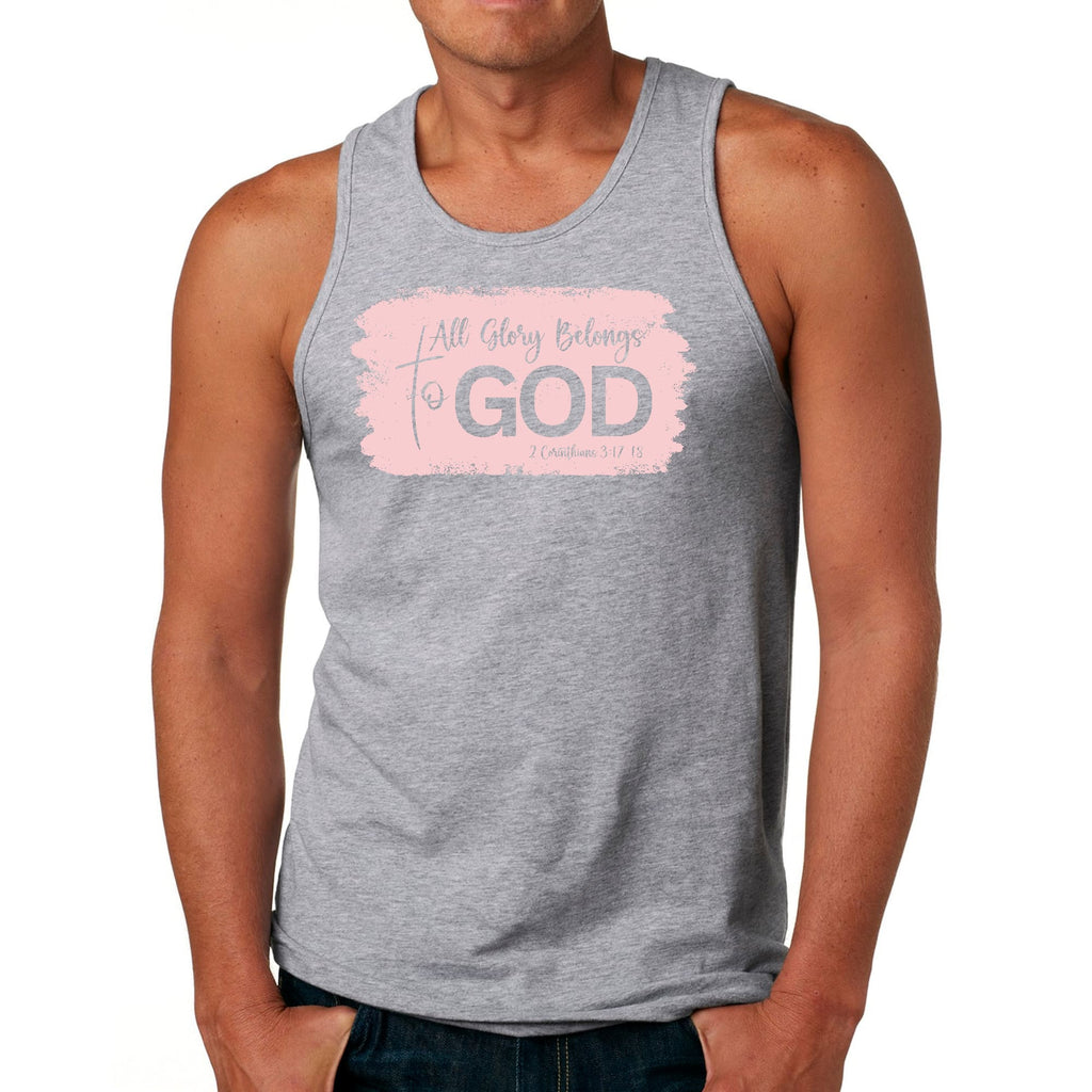 Mens Fitness Tank Top Graphic T-shirt All Glory Belongs to God