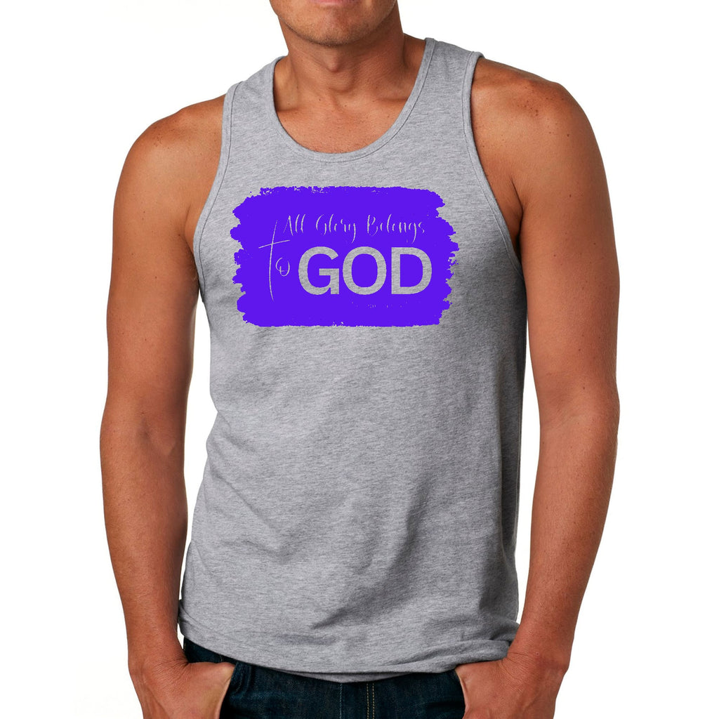Mens Fitness Tank Top Graphic T-shirt All Glory Belongs to God
