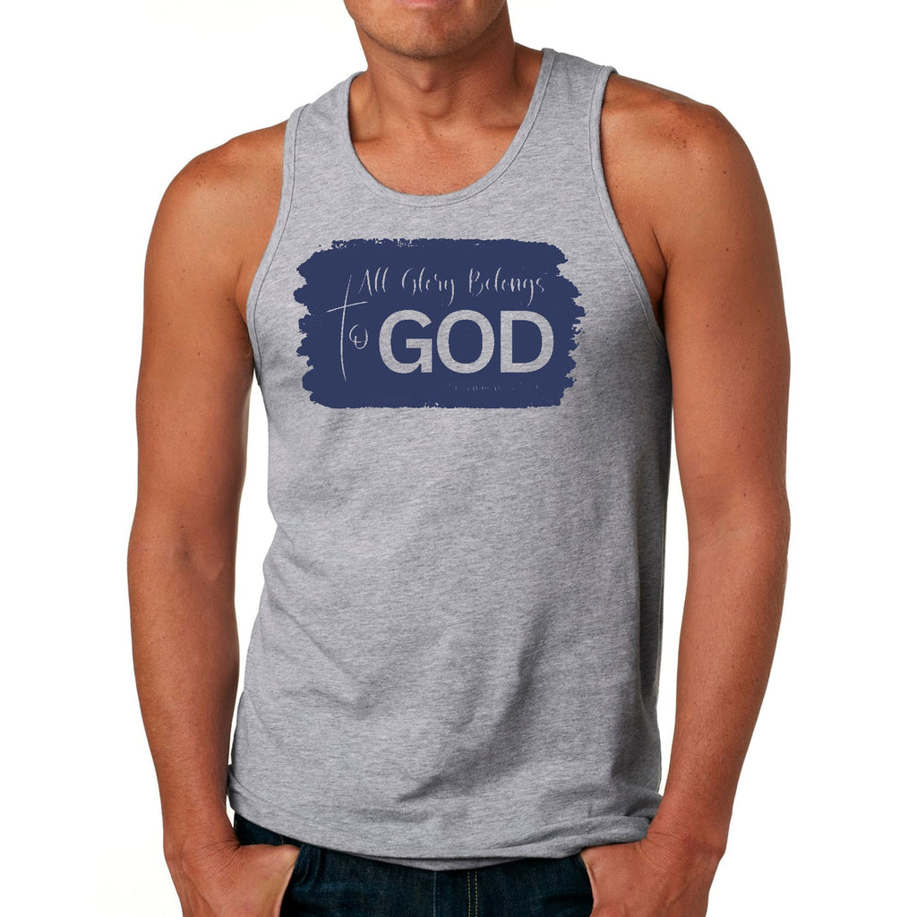 Mens Fitness Tank Top Graphic T-shirt All Glory Belongs to God