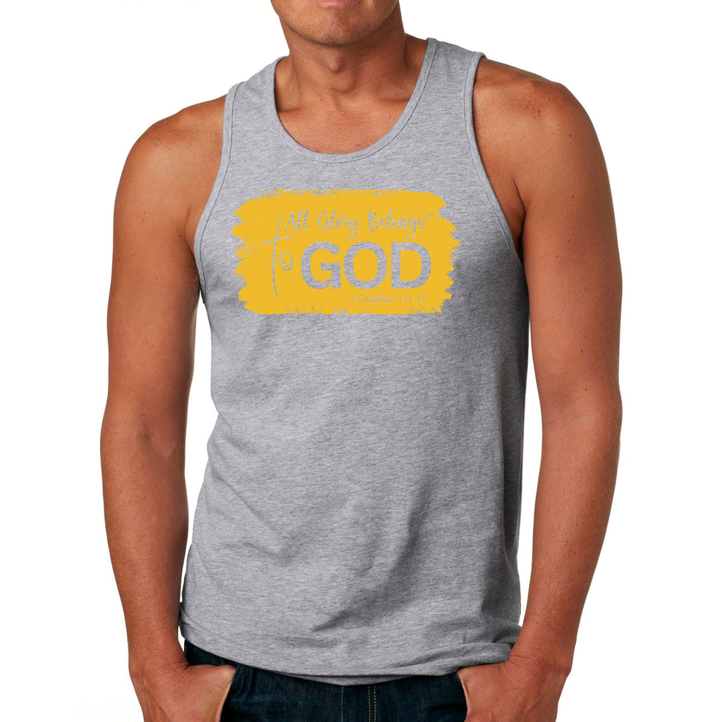 Mens Fitness Tank Top Graphic T-shirt All Glory Belongs to God