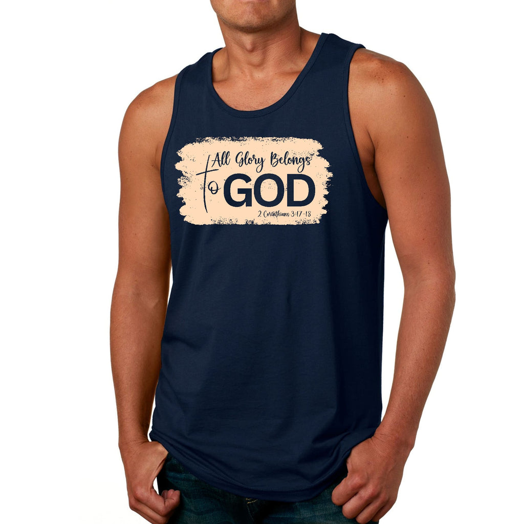 Mens Fitness Tank Top Graphic T-shirt All Glory Belongs to God