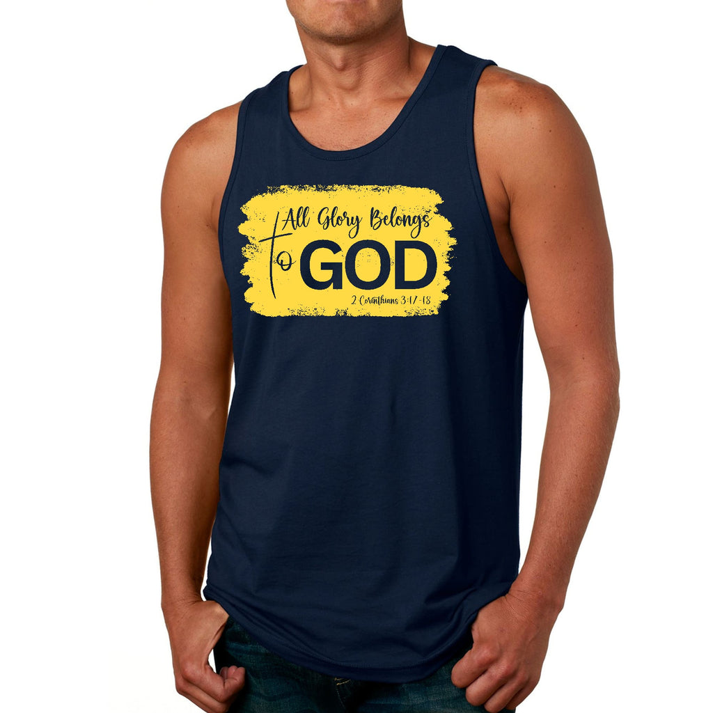 Mens Fitness Tank Top Graphic T-shirt All Glory Belongs to God