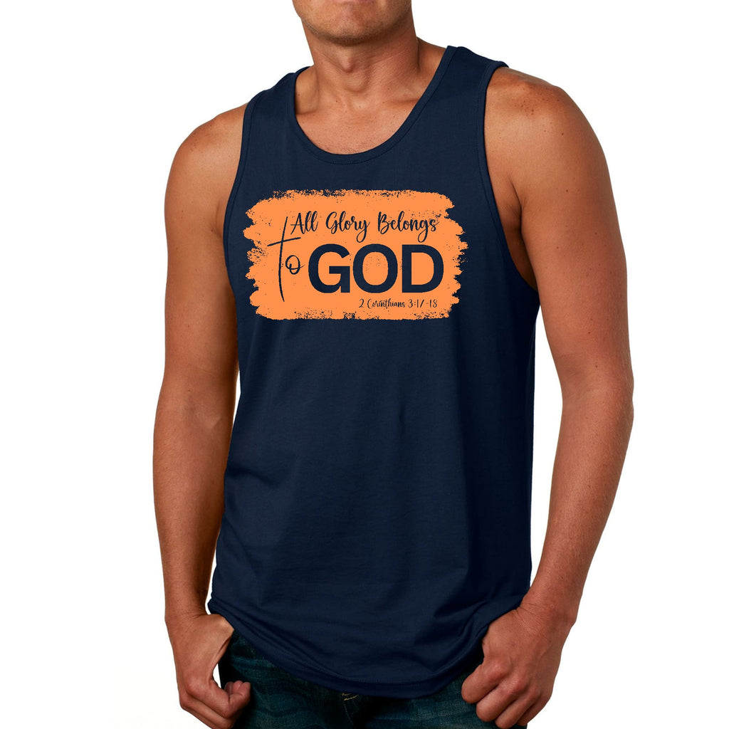 Mens Fitness Tank Top Graphic T-shirt All Glory Belongs to God