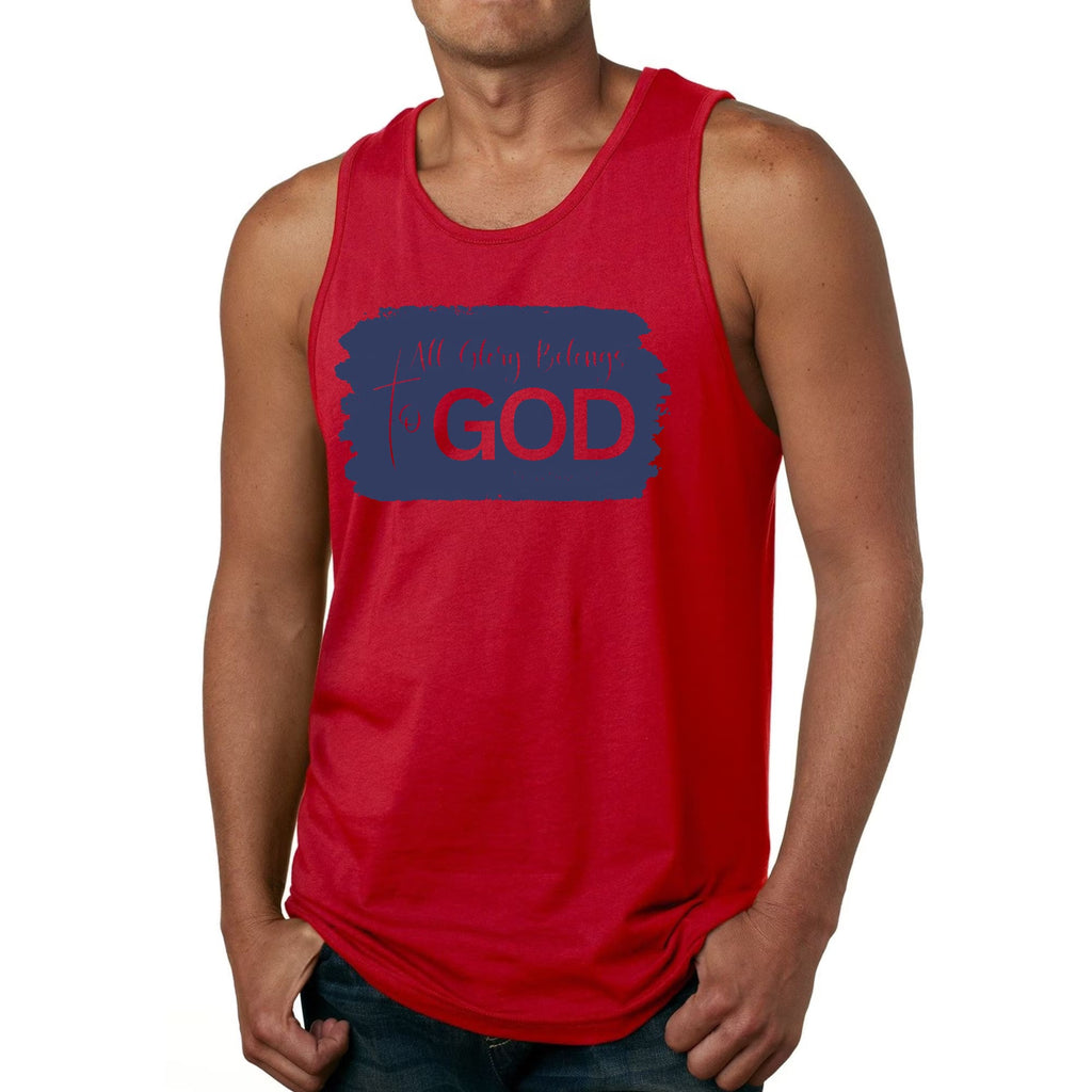 Mens Fitness Tank Top Graphic T-shirt All Glory Belongs to God