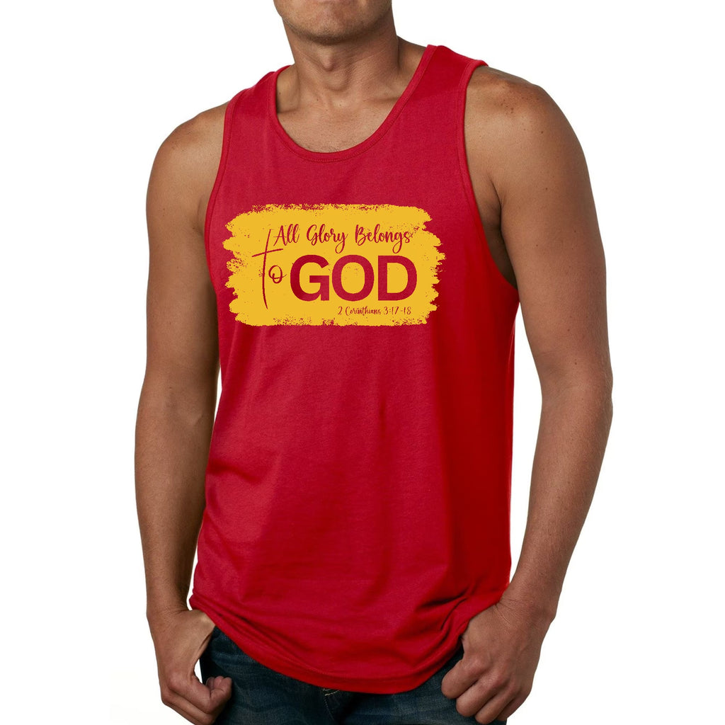 Mens Fitness Tank Top Graphic T-shirt All Glory Belongs to God