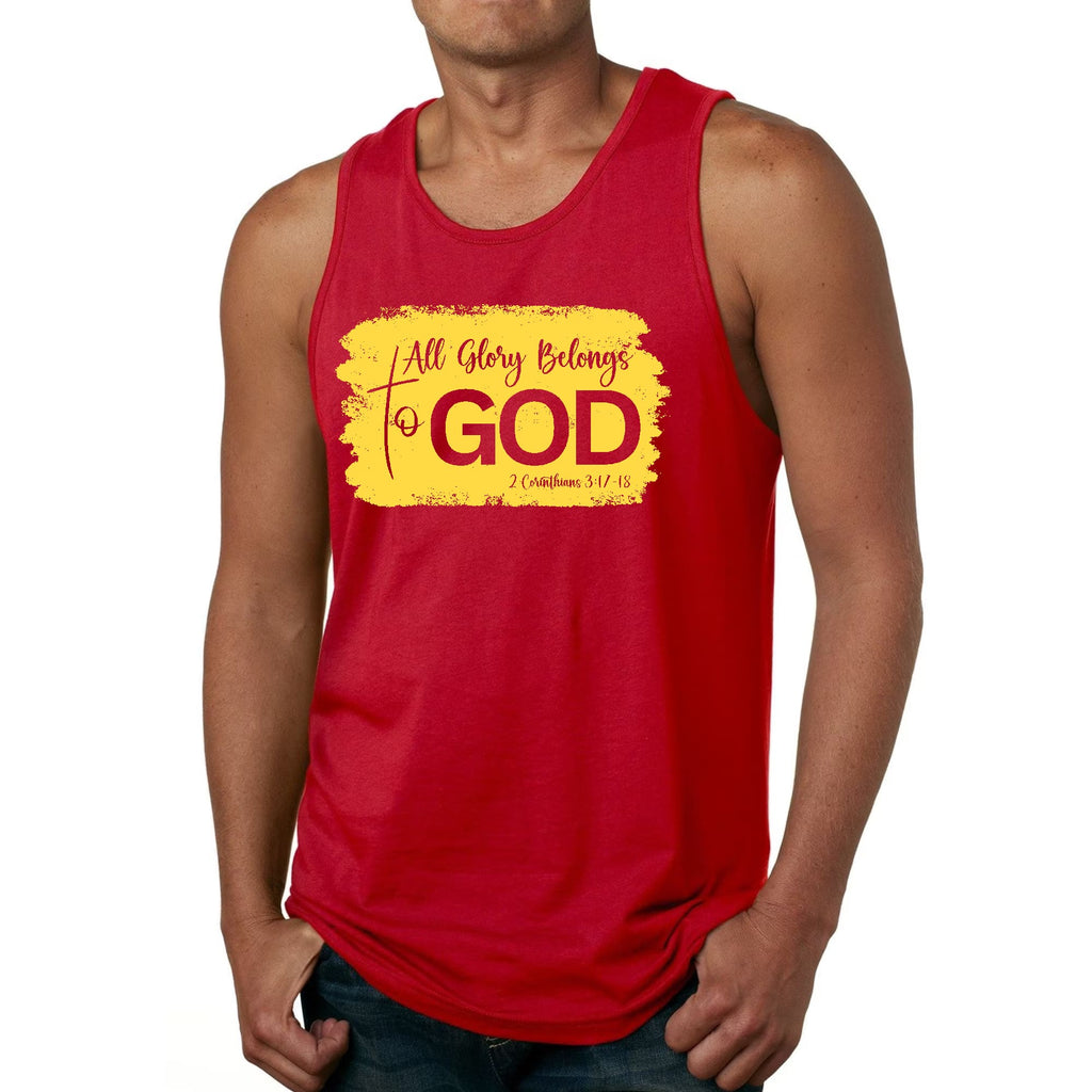 Mens Fitness Tank Top Graphic T-shirt All Glory Belongs to God