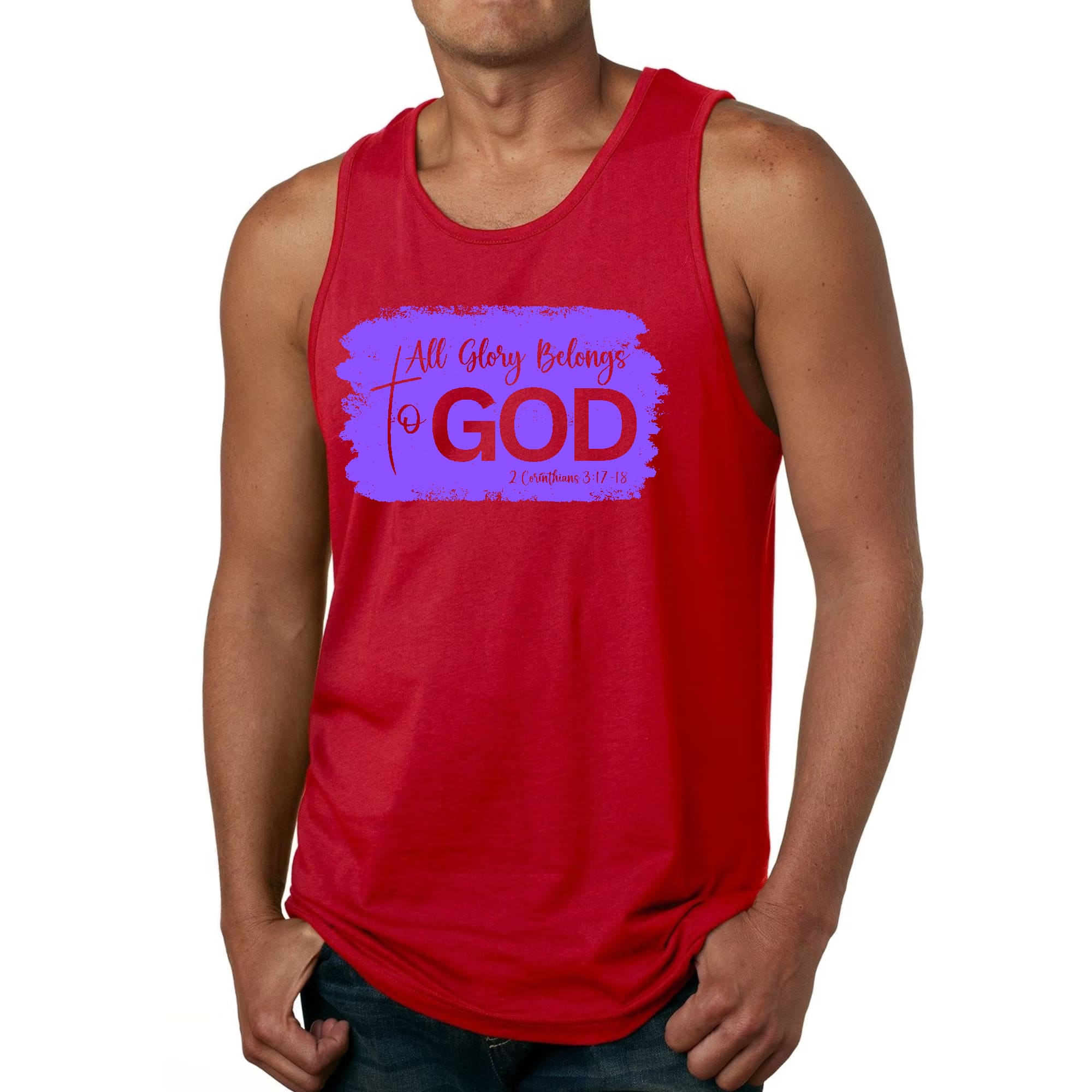 Mens Fitness Tank Top Graphic T-shirt All Glory Belongs to God