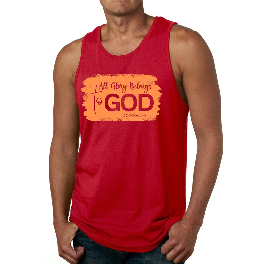 Mens Fitness Tank Top Graphic T-shirt All Glory Belongs to God