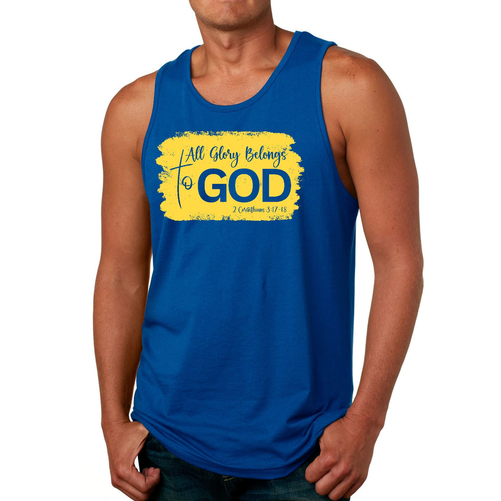 Mens Fitness Tank Top Graphic T-shirt All Glory Belongs to God