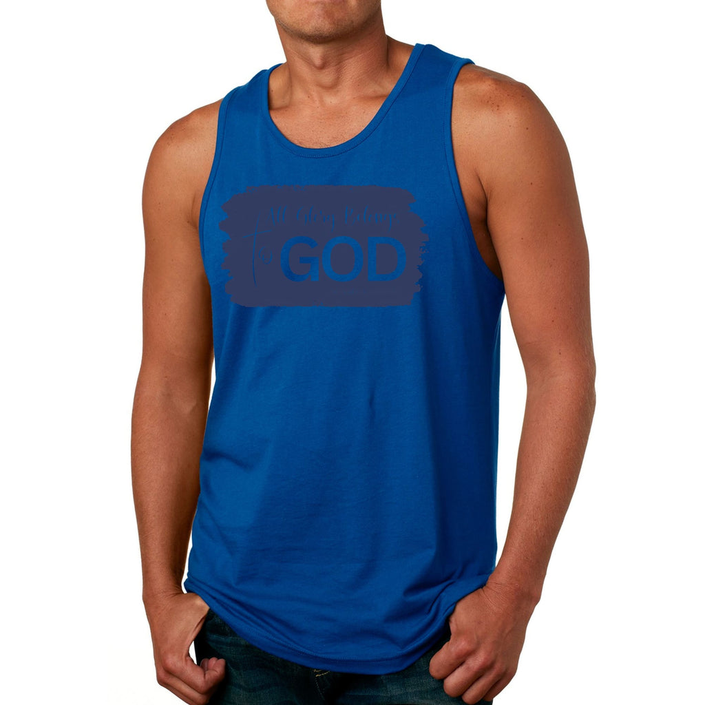 Mens Fitness Tank Top Graphic T-shirt All Glory Belongs to God