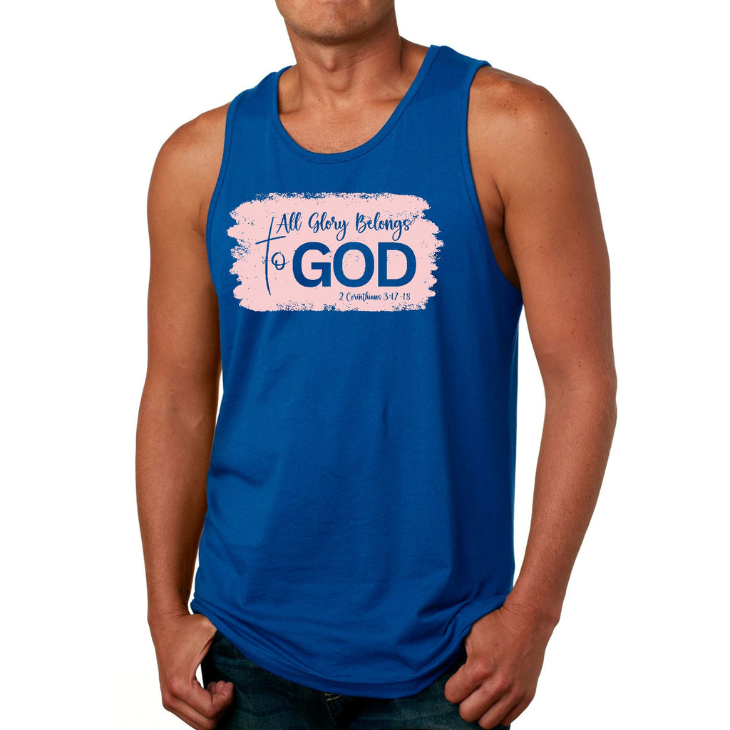 Mens Fitness Tank Top Graphic T-shirt All Glory Belongs to God