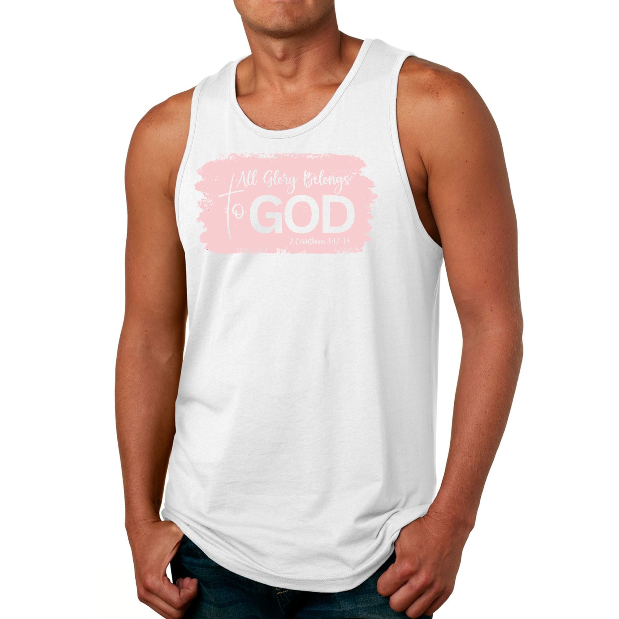 Mens Fitness Tank Top Graphic T-shirt All Glory Belongs to God