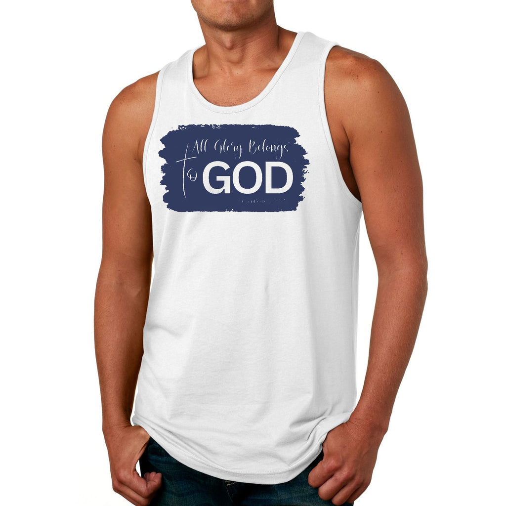 Mens Fitness Tank Top Graphic T-shirt All Glory Belongs to God