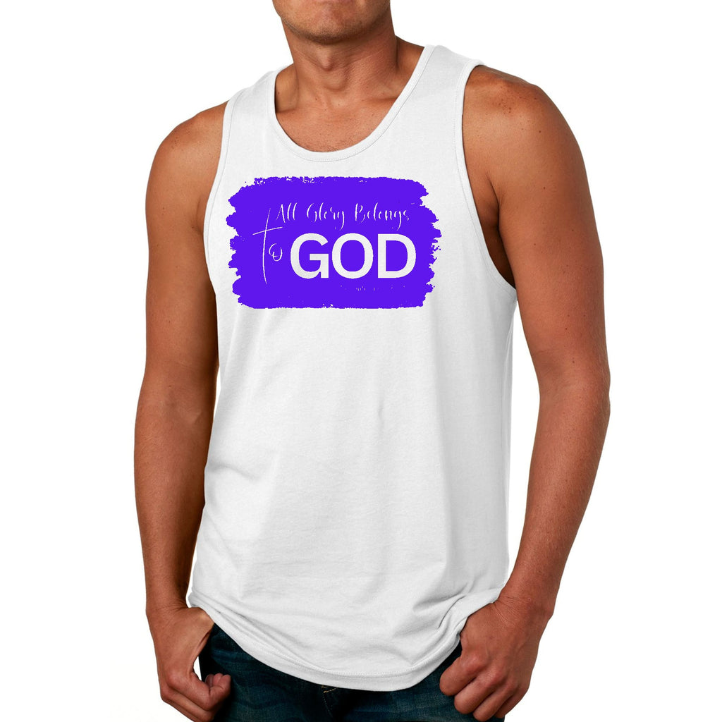 Mens Fitness Tank Top Graphic T-shirt All Glory Belongs to God
