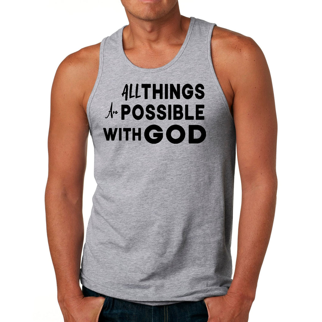 Mens Fitness Tank Top Graphic T-shirt All Things are Possible
